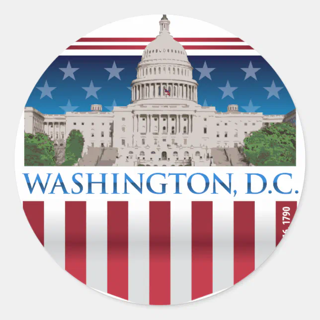 Capitol Building - Washington DC Classic Round Sticker | Zazzle