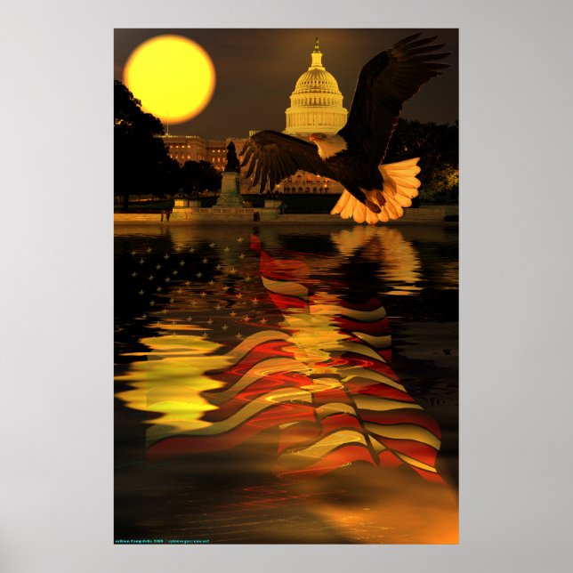 Capitol-Eagle-Flag-W-O-Sun-ray-set-2 Poster (Front)