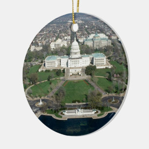 Capitol Hill Aerial Photograph 2 Ceramic Ornament