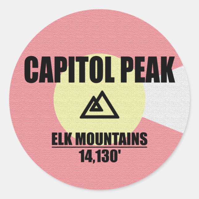 Capitol Peak Classic Round Sticker (Front)