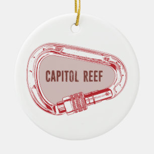 Capitol Reef Climbing Carabiner Ceramic Ornament