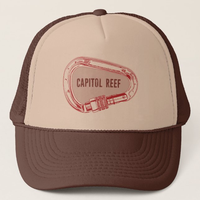 Capitol Reef Climbing Carabiner Trucker Hat (Front)