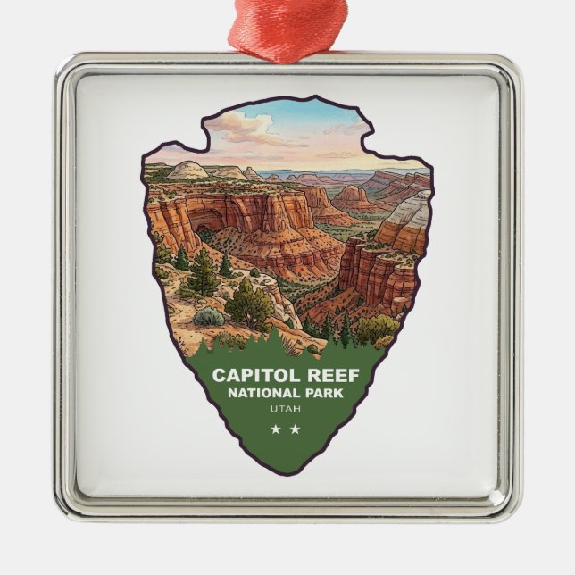 Capitol Reef National Park Arrowhead Metal Ornament (Front)