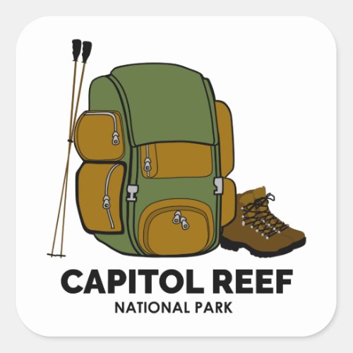 Capitol Reef National Park Backpack Square Sticker