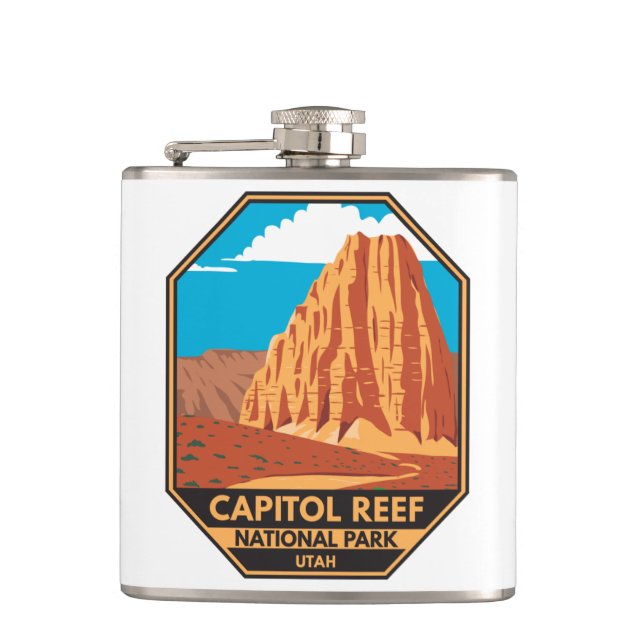 Capitol Reef National Park Cathedral Valley Loop  Flask (Front)