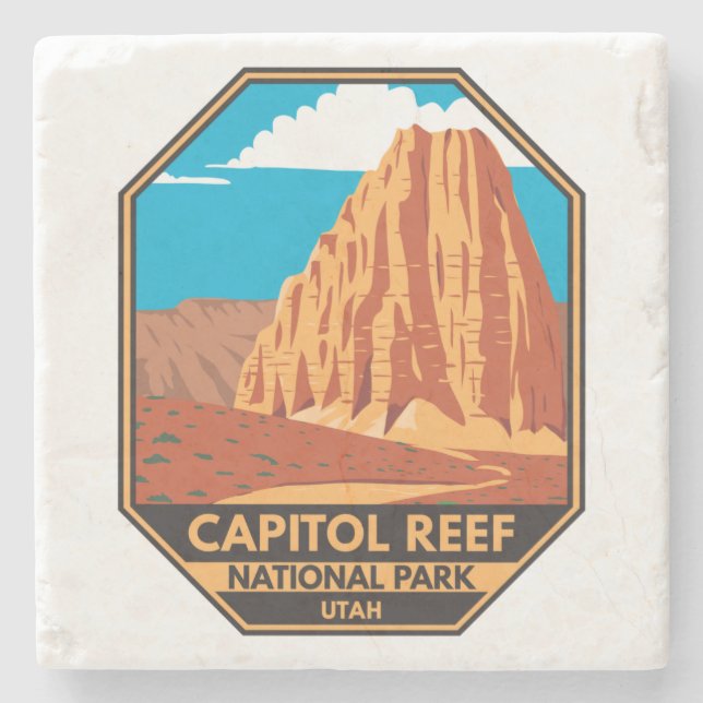 Capitol Reef National Park Cathedral Valley Loop  Stone Coaster (Front)