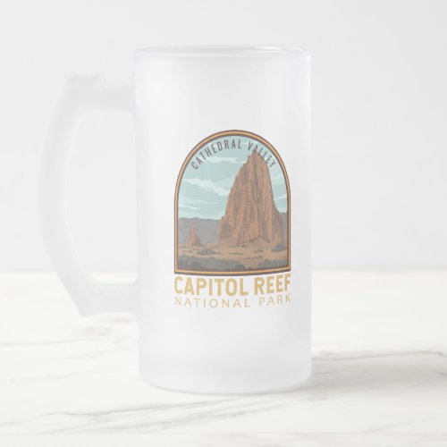 Capitol Reef National Park Cathedral Valley Retro Frosted Glass Beer Mug