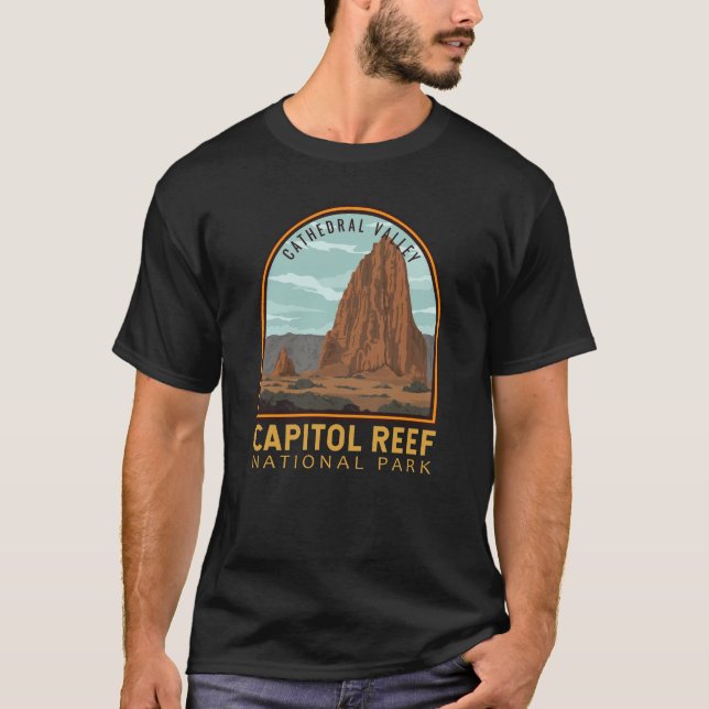 Capitol Reef National Park Cathedral Valley Retro T-Shirt (Front)