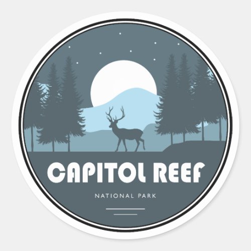 Capitol Reef National Park Deer Classic Round Sticker
