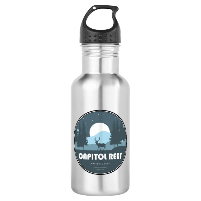 Capitol Reef National Park Deer Stainless Steel Water Bottle (Front)