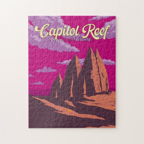 Capitol Reef National Park Illustration Travel Art Jigsaw Puzzle