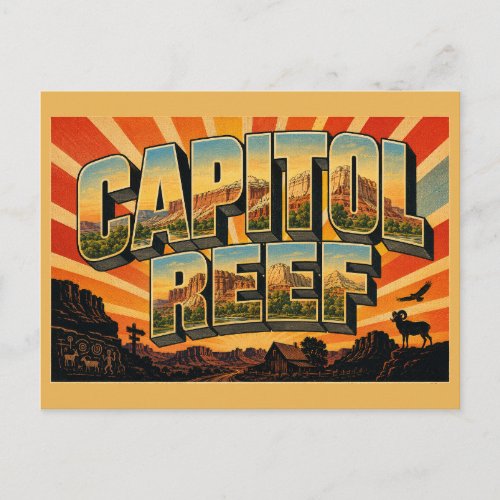 Capitol Reef National Park Monocline Orchards Art Postcard