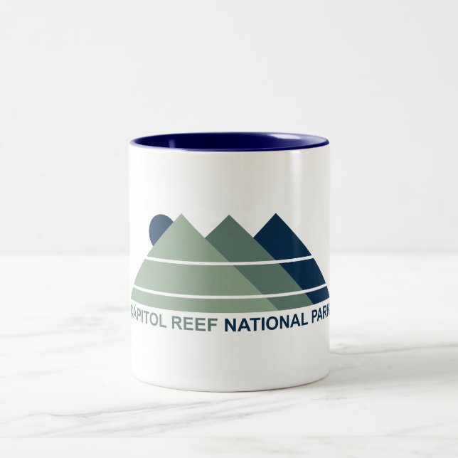 Capitol Reef National Park Mountain Sun Two-Tone Coffee Mug (Center)