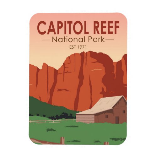 Capitol Reef National Park Ranch Vintage Magnet