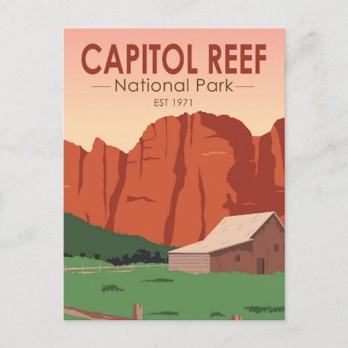 Capitol Reef National Park Ranch Vintage Postcard