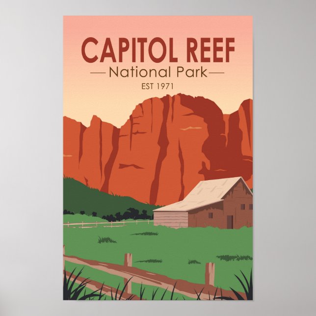Capitol Reef National Park Ranch Vintage Poster (Front)