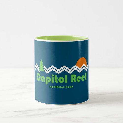 Capitol Reef National Park Retro Two_Tone Coffee Mug