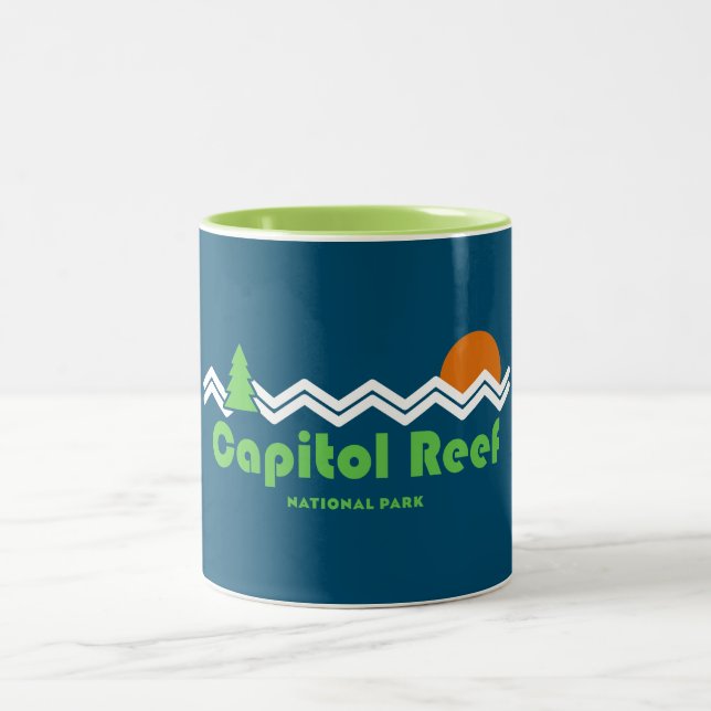 Capitol Reef National Park Retro Two-Tone Coffee Mug (Center)