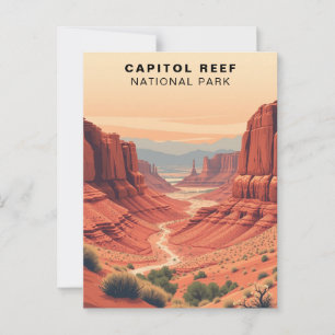 Capitol Reef National Park Retro USA Postcard