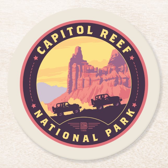 Capitol Reef National Park Round Paper Coaster (Front)
