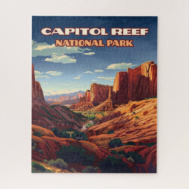Capitol Reef National Park Utah Desert Vintage Jigsaw Puzzle (Vertical)