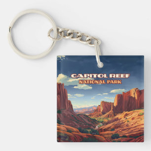 Capitol Reef National Park Utah Desert Vintage Keychain