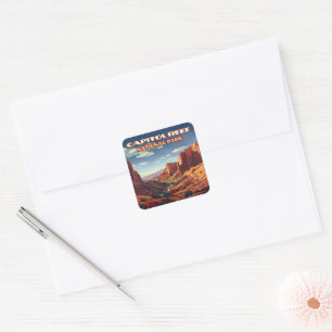 Capitol Reef National Park Utah Desert Vintage Square Sticker
