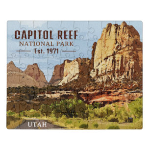 Capitol Reef National Park Utah Desert Watercolor Jigsaw Puzzle