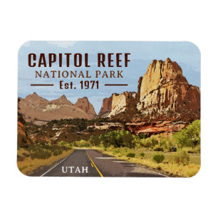 Capitol Reef National Park Utah Desert Watercolor Magnet