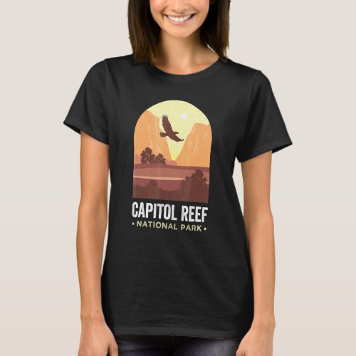 Capitol Reef National Park Utah Falcon Eagle Vinta T_Shirt