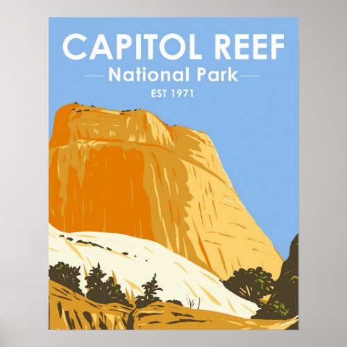  Capitol Reef National Park Utah Golden Throne Poster