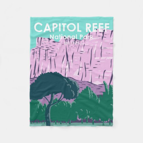  Capitol Reef National Park Utah Vintage Fleece Blanket