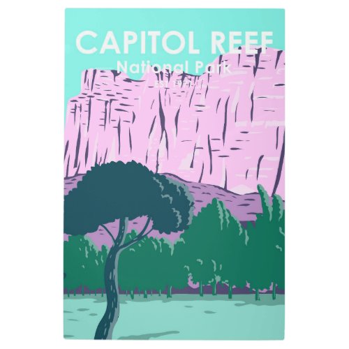  Capitol Reef National Park Utah Vintage Metal Print
