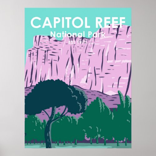  Capitol Reef National Park Utah Vintage Poster