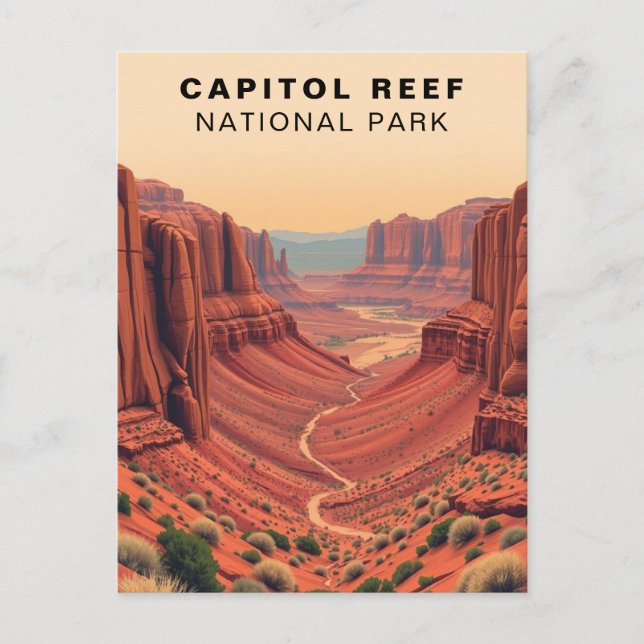 Capitol Reef National Park Vintage USA Postcard (Front)