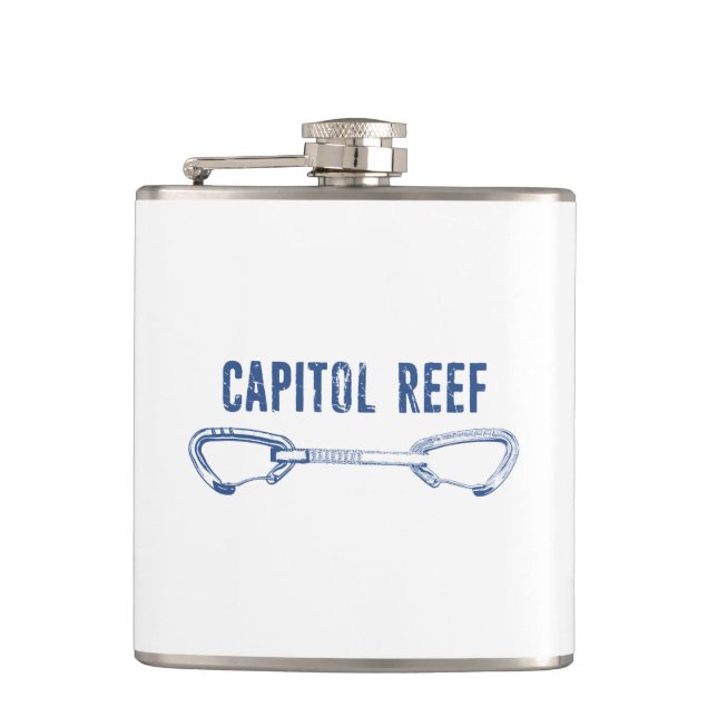 Capitol Reef Rock Climbing Quickdraw Flask (Front)