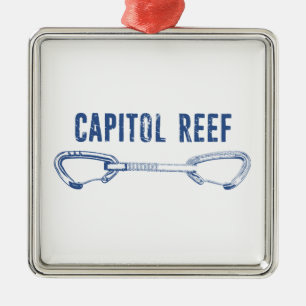 Capitol Reef Rock Climbing Quickdraw Metal Ornament