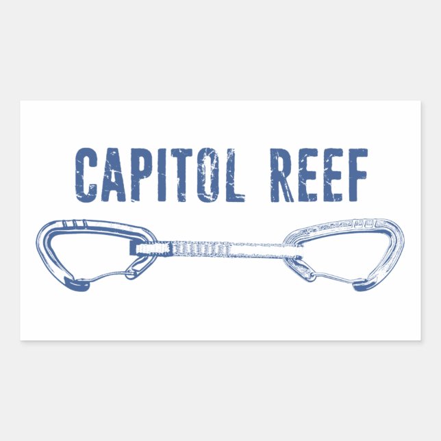 Capitol Reef Rock Climbing Quickdraw Rectangular Sticker (Front)