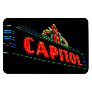 Capitol Theatre -Theater Vintage Neon Marquee Sign Magnet