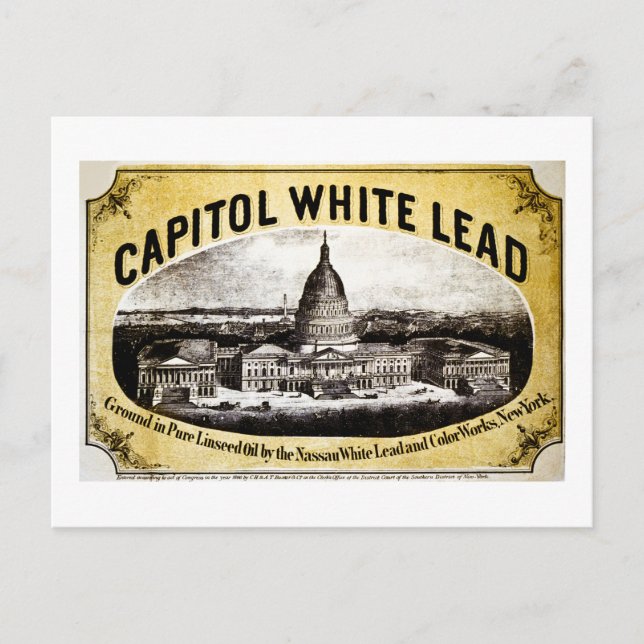 Capitol White Lead 1866 Postcard (Front)