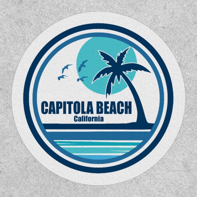 Capitola Beach California Palm Tree Birds Patch (Front)