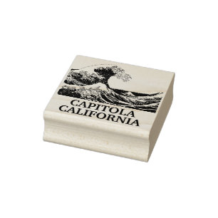 Capitola California great wave Rubber Stamp