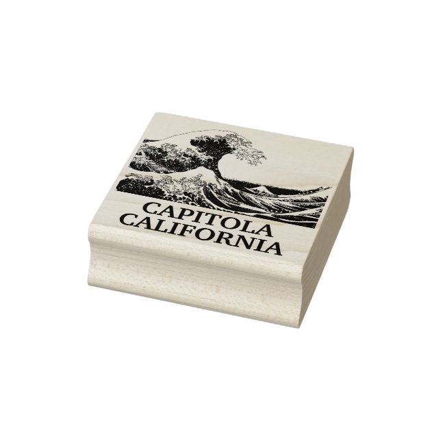 Capitola California great wave Rubber Stamp (Stamp)