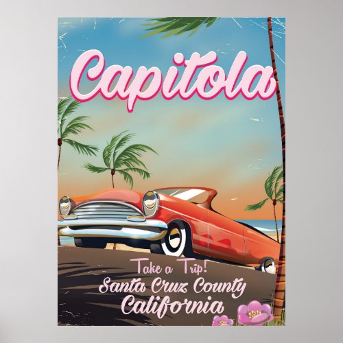 Capitola California Vintage travel poster