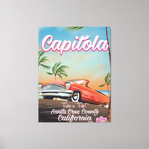 Capitola California Vintage travel poster Canvas Print