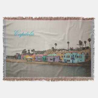 Capitola painted village overcast with Capitola na Throw Blanket