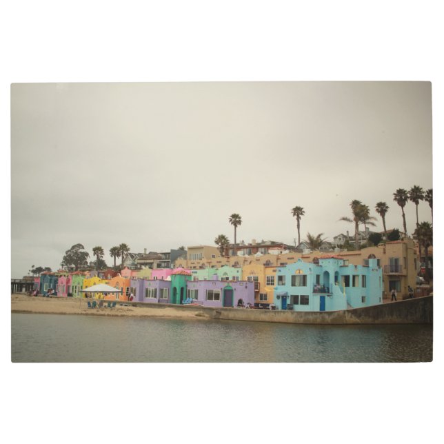 Capitola villages Venetian buildings along the wat Metal Print (Front)