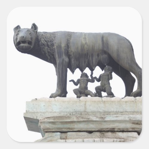 Capitoline Wolf Statue She_wolf suckling Square Sticker