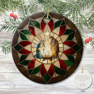 Capiz-Inspired Nativity Parol Ceramic Ornament