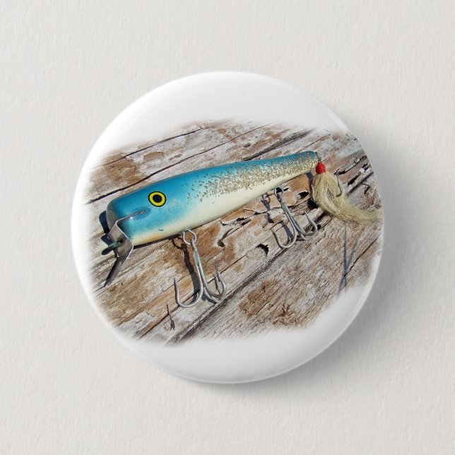 Cap'n Bill's Streamliner Saltwater Vintage Lure Button (Front)